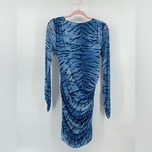 NWT Zara blue cheetah dress